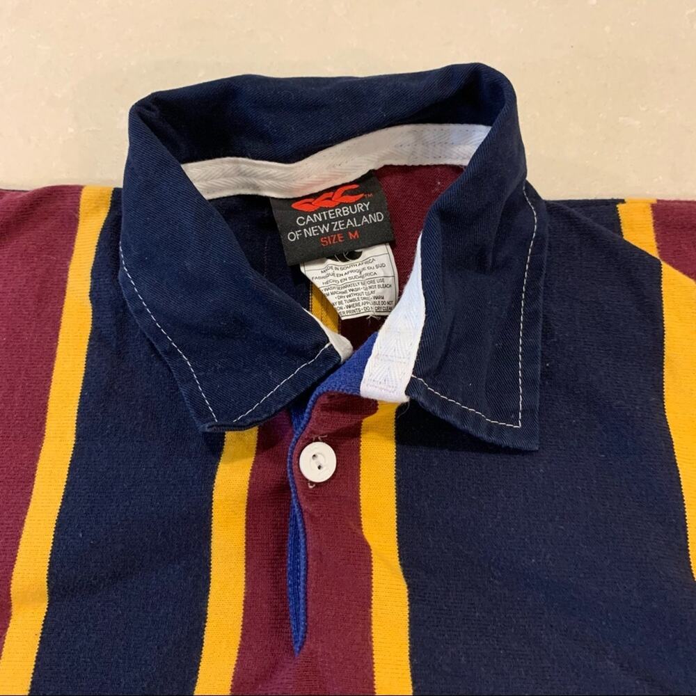Vintage Canterbury New Zealand Striped Rugby Shirt Medium - Picture 5 of 7